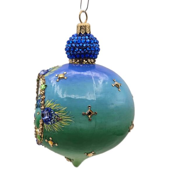 Patricia Breen Ornament Anniversary Reflector Peacock Chameleon Christmas Decor - Picture 8 of 11